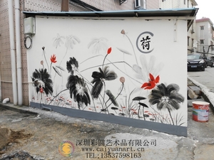 cpzs_SC-WHQSH-002东莞街道文化墙手绘-新农村美丽文化墙素材-彩圆壁画