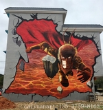 手绘壁画_大型新农村卡通动漫悟空墙体3D文化墙-彩圆报价