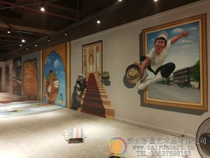 gcal_bwg_qh-001香港稻香集团东莞博物馆墙绘3D壁画_彩绘-彩圆墙绘公司