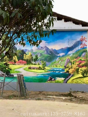 墙绘壁画_珠海江门新农村文化墙墙画免费设计-彩圆装饰公司