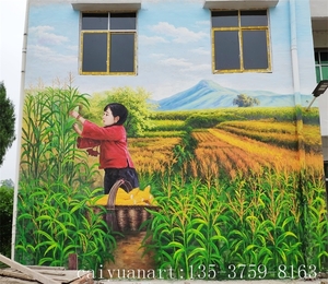 墙绘壁画_广西玉林新农村文化墙优惠报价-彩圆壁画公司