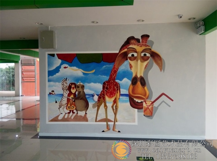 儿童游乐场所卡通动物墙体墙绘_墙绘3D壁画.jpg