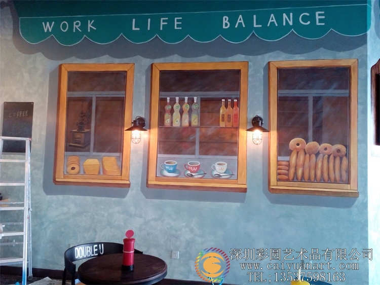 深圳北站餐厅彩绘壁画_咖啡厅3D壁画05.jpg