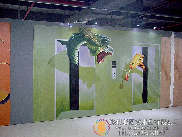 江门3D展馆卡通动物手绘3D壁画.jpg